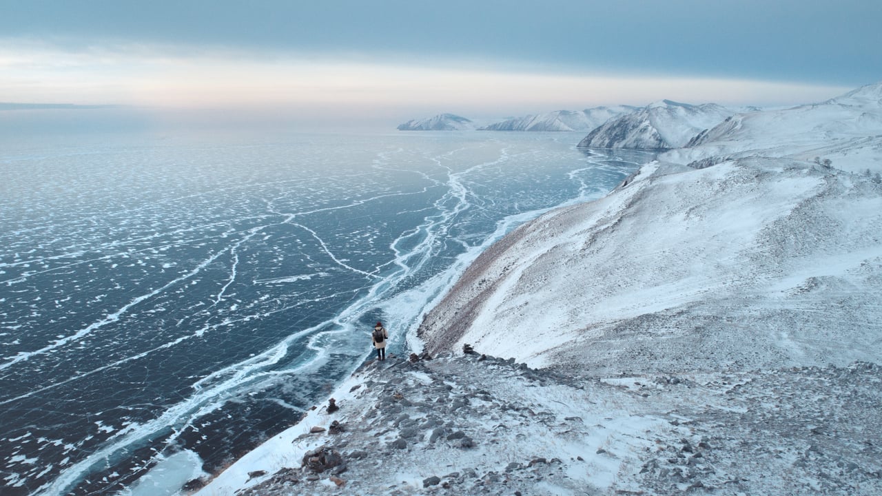 The Lake Baikal in winter